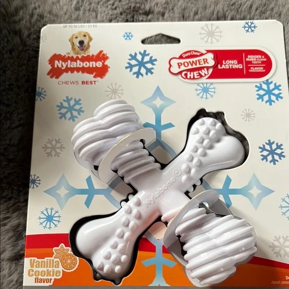 KONG Festive Hedgehog Plush Toy & Nylabone snowflake & light - Picture 3 of 4